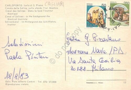 Cartolina Carloforte Canale delle Saline Istituto Nautico | Immagine Gallery 2