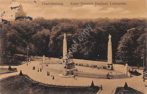 Cartolina Carlottenburg Kaise Friedrich Denkmal Luisenplatz 1912