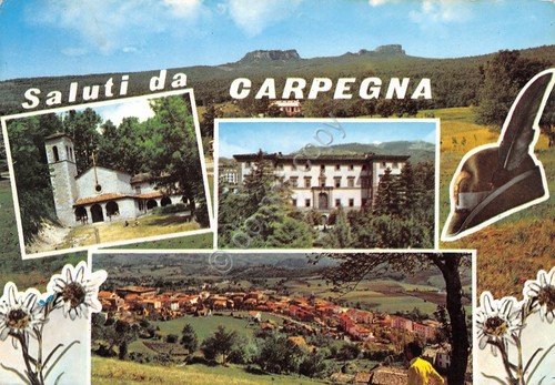 Cartolina Carpegna vedute varie Cappello Alpino 1993 (Pesaro) | Immagine principale