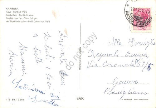 Cartolina Carrara Ponti di Vara 1974 ED SAR | Immagine Gallery 2