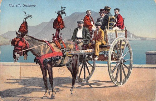 Cartolina Carretto Siciliano animata illustrata (Palermo) | Immagine principale