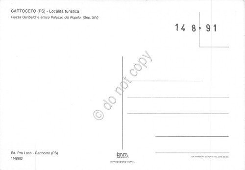Cartolina Cartoceto Piazza Garibaldi | Immagine Gallery 2