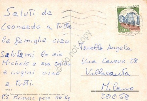 Cartolina Casale Monferrato 4 vedute notturno (Alessandria) | Immagine Gallery 2