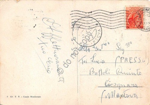 Cartolina Casale Monferrato Casermette 1955