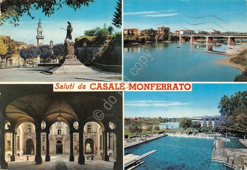 Cartolina Casale Monferrato vedute 1968 (Alessandria)