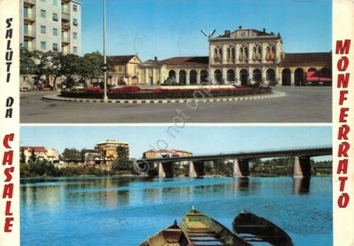 Cartolina Casale Monferrato vedute Piazza Stazione 1966 (Alessandria) | Immagine principale