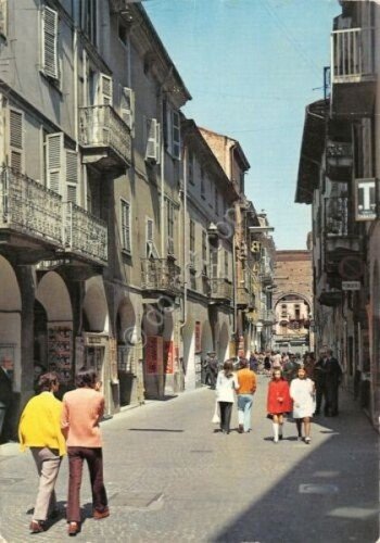 Cartolina Casale Monferrato Via Roma tabacchi Timbro 11° Censimento 1971