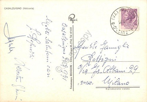 Cartolina Casalzuigno Valcuvia panorama 1971 | Immagine Gallery 2