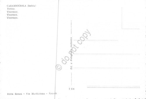 Cartolina Casamicciola Ischia Terme veduta dal mare colorata (Napoli)