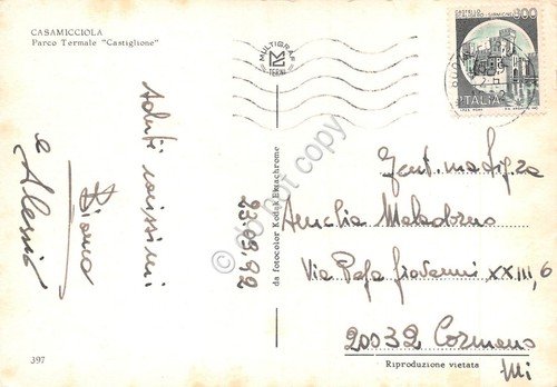 Cartolina Casamicciola Parco Termale Castiglione Piscina 1992 (Napoli)