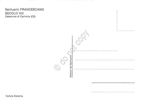 Cartolina Casanova di Carinola Santuario San Francesco anni '80 | Immagine Gallery 2