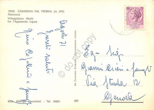 Cartolina Casanova Val Trebbia Panorama 1971 (Genova) | Immagine Gallery 2