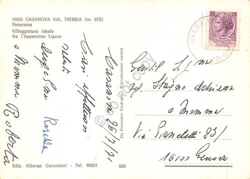 Cartolina Casanova Val Trebbia Rovegno panorama 1971 | Immagine Gallery 2