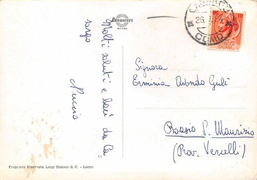 Cartolina Casargo e Somadino Panorama con Legnone 1954 | Immagine Gallery 2