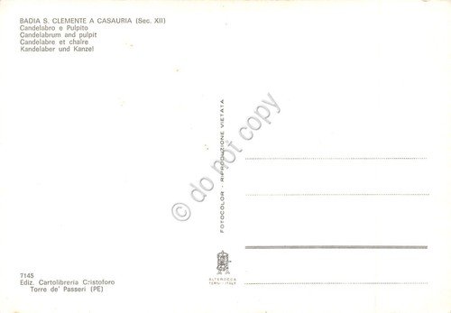 Cartolina Casauria Badia S. Clemente candelabro e pulpito | Immagine Gallery 2