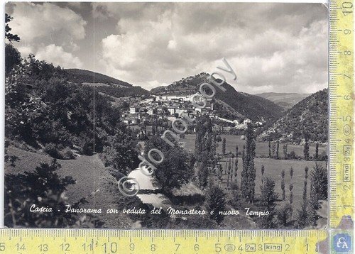 Cartolina Cascia - Panorama - 1954 (Perugia)