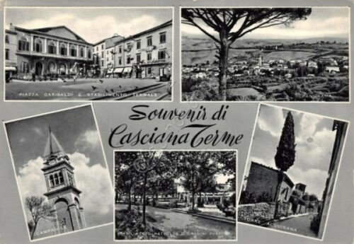 Cartolina Casciano Terme vedute 1962 (Pisa) | Immagine principale