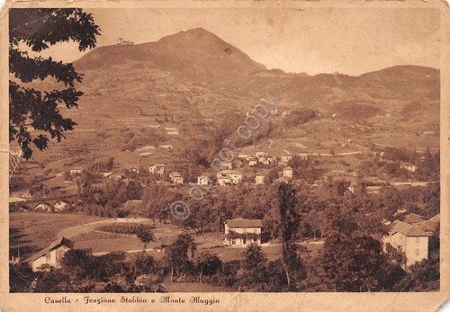 Cartolina Casella Frazione Stabbio e Monte Maggio panorama con case … | Immagine principale