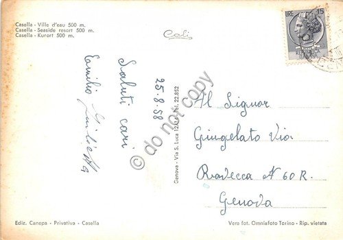 Cartolina Casella Panorama 1958