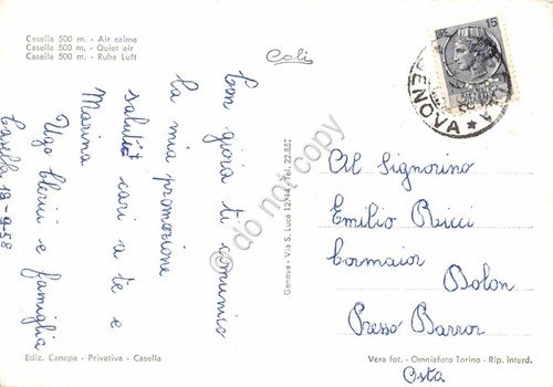Cartolina Casella panorama 1958