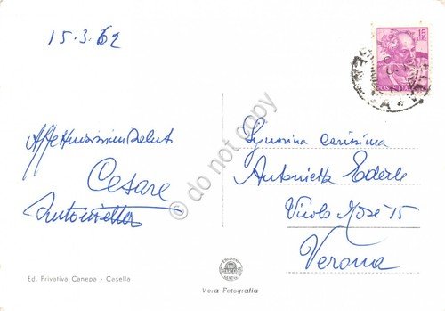 Cartolina Casella Scrivia panorama 1962