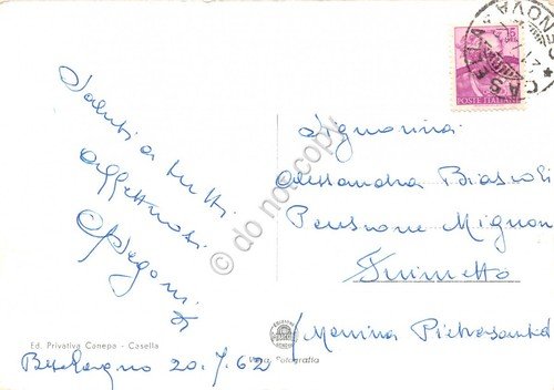 Cartolina Casella Scrivia panorama dal campanile 1962