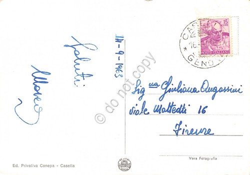 Cartolina Casella Scrivia panorama strada bus 1963 | Immagine Gallery 2