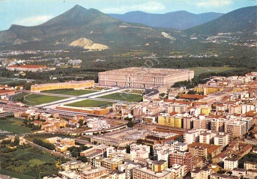 Cartolina Caserta panorama aereo 1972