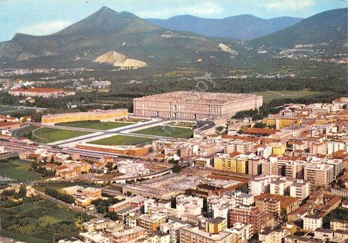 Cartolina Caserta panorama aereo 1972