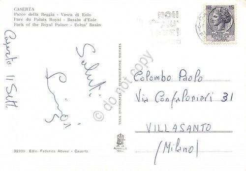 Cartolina Caserta Parco della Reggia Vasca di Eolo