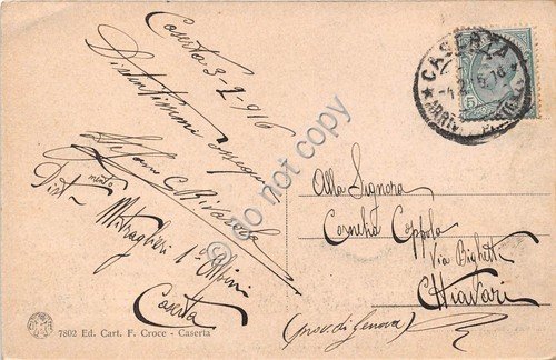 Cartolina Caserta Parco Reale Gruppo di Diana 1916 | Immagine Gallery 2