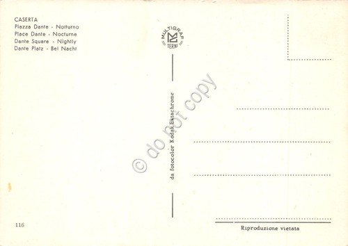Cartolina Caserta Piazza Dante Notturno anni '80 | Immagine Gallery 2