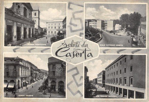 Cartolina Caserta vedute varie Viale V. Veneto Corso Trieste anni … | Immagine principale