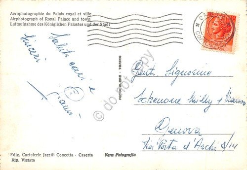 Cartolina Caserta vista aerea del Palazzo Reale e città colorata … | Immagine Gallery 2