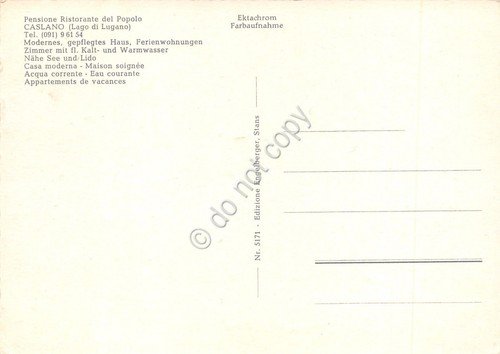 Cartolina Caslano La go di Lugano Ristorante del Popolo vedute | Immagine Gallery 2