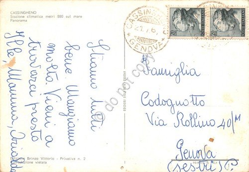 Cartolina Cassingheno panorama anni '60