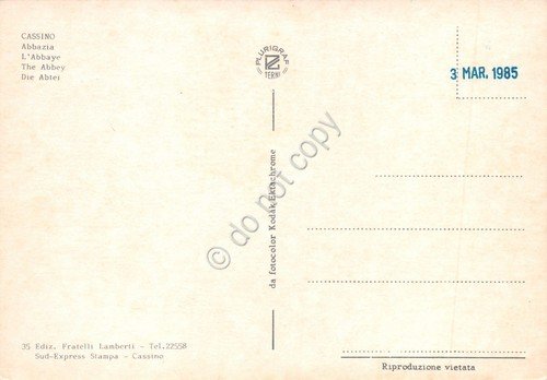 Cartolina Cassino Abbazia (Frosinone) | Immagine Gallery 2