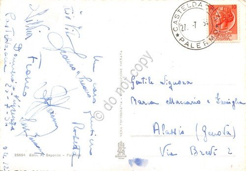 Cartolina Casteldaccia Villini Riviera vedute 1954