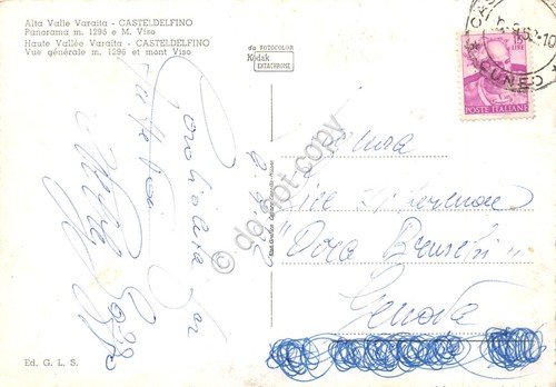 Cartolina Casteldelfino Alta Valle Varaita Panorama colorata 1962 | Immagine Gallery 2