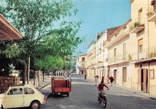 Cartolina Castelforte Via Risorgimento animata auto case anni '90 | Immagine principale