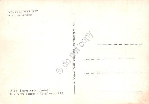 Cartolina Castelforte Via Risorgimento animata auto case anni '90 | Immagine Gallery 2