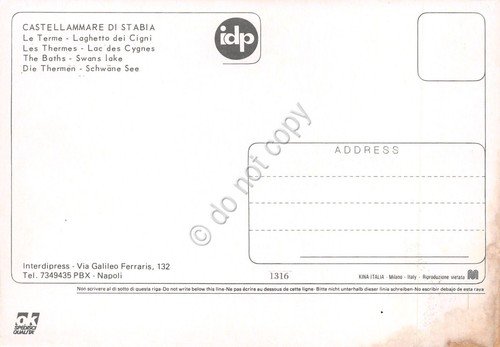 Cartolina Castellamare di Stabia Terme Laghetto dei cigni animata anni …
