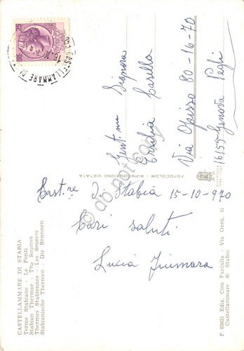 Cartolina Castellamare di Stabia Terme Stabiane Le Fonti 1970 animata | Immagine Gallery 2