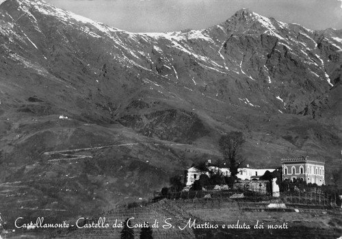 Cartolina Castellamonte Castello Conti San Martino e panorama 1952 | Immagine principale