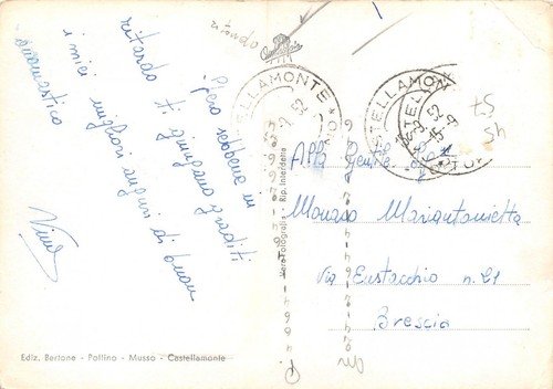 Cartolina Castellamonte Castello Conti San Martino e panorama 1952 | Immagine Gallery 2