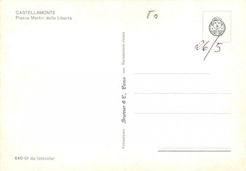 Cartolina Castellamonte Piazza Martiri della Libertà