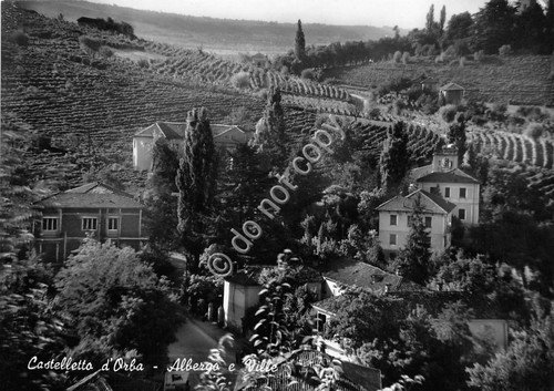 Cartolina Castelletto d'Orba Albergo e Ville 1965