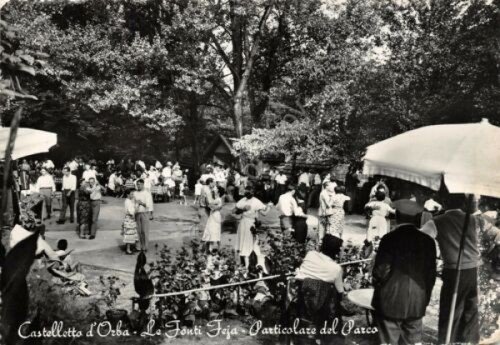 Cartolina Castelletto d'Orba Fonti Feja parco animata 1955 | Immagine principale