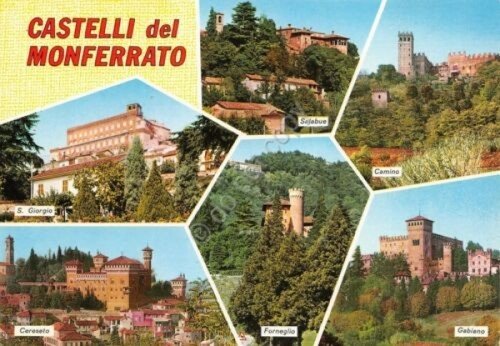 Cartolina Castelli del Monferrato vedute varie (Alessandria) | Immagine principale