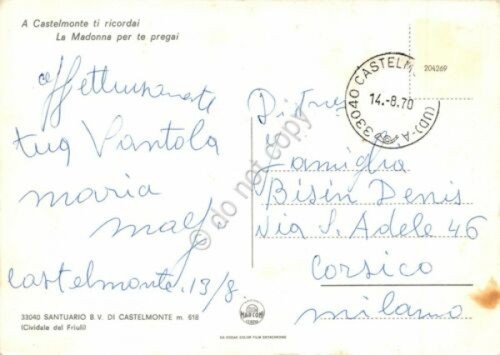 Cartolina Castelmonte vedute 1970 (Udine)